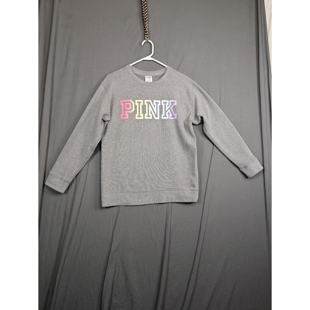 Victoria's Secret Pink Ombre Rainbow Campus Pullover Size‎ Small